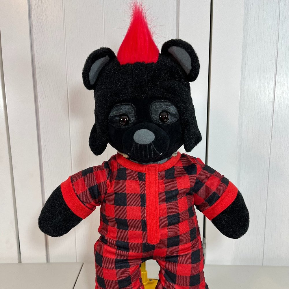Build A Bear Mohawk Star Wars Darth Vader w/ NEW Checkered Pajamas and Sound - Picture 5 of 12